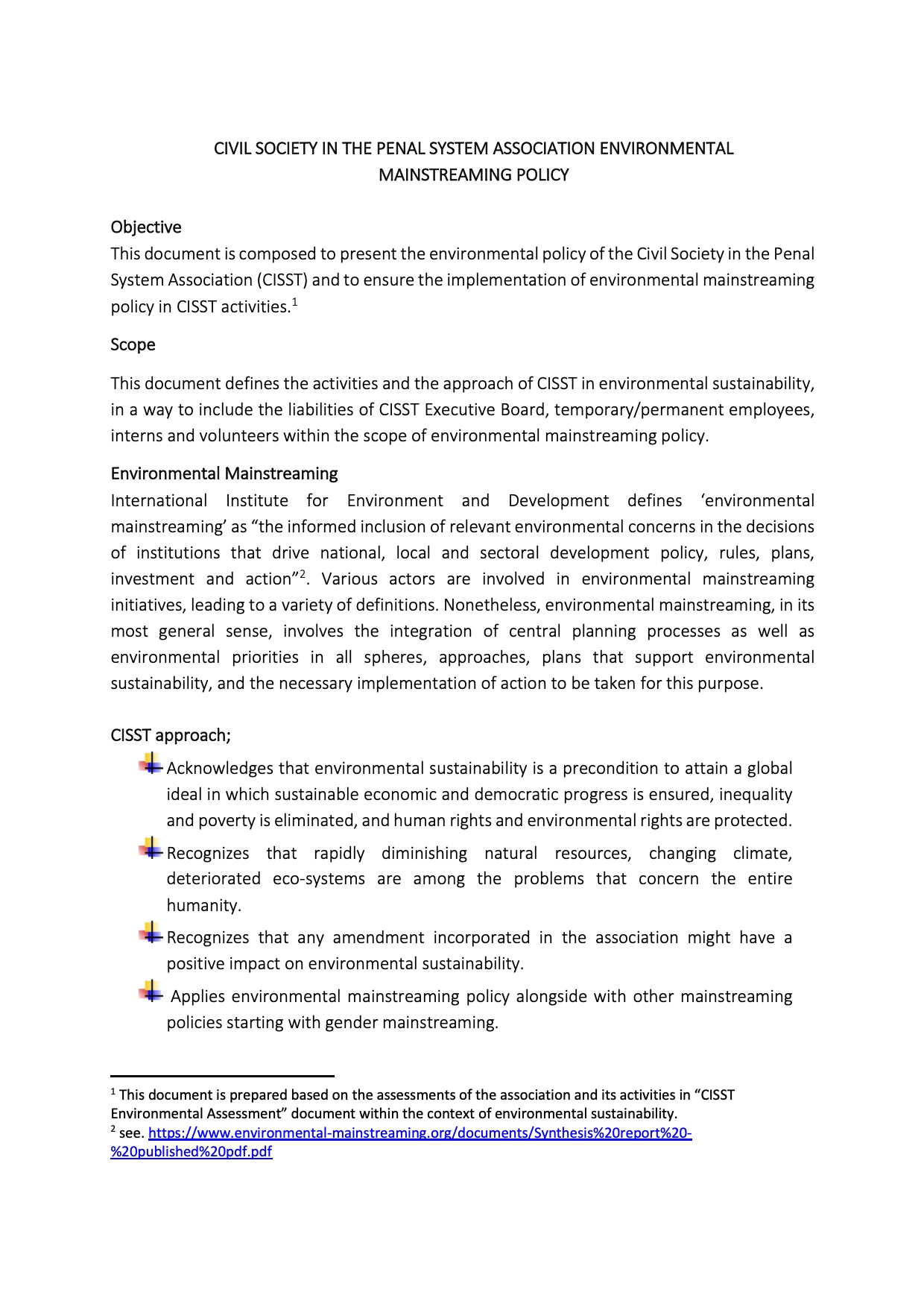 Mainstreaming Policy